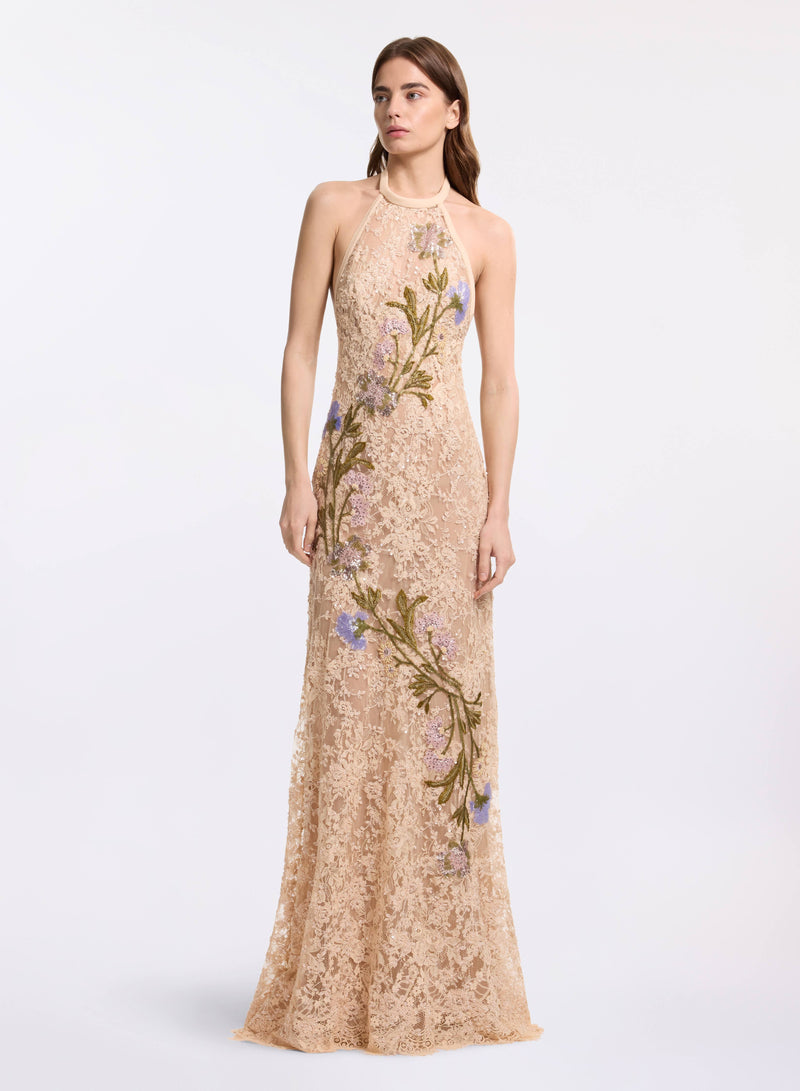 Bead Embroidered Lace Dress