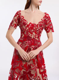 Velvet & Sequin Embroidered Dress (PR)