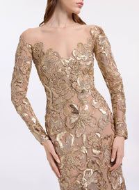 Sequin Embroidered Tulle Dress