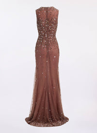Bead Embroidered Long Dress