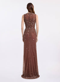 Bead Embroidered Long Dress