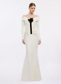 Off-the-Shoulder Cady Long Dress
