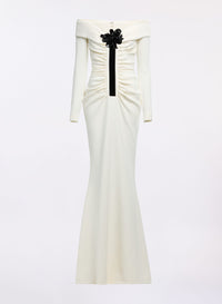 Off-the-Shoulder Cady Long Dress