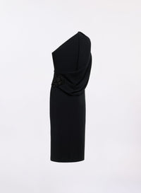 Asymmetric Embellished Cady Midi Dress
