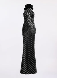 Halter Neck Sequin Dress