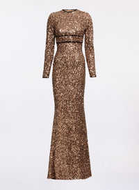 Sequin Embroidered Long Dress