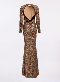 Sequin Embroidered Long Dress