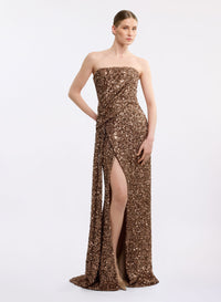 Sequin Embroidered Long Dress
