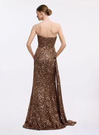 Sequin Embroidered Long Dress
