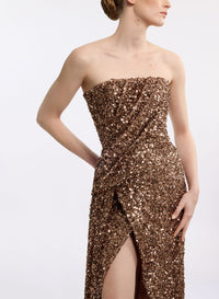 Sequin Embroidered Long Dress