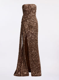 Sequin Embroidered Long Dress
