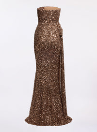 Sequin Embroidered Long Dress
