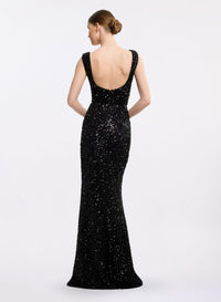 Sequin Embroidered Long Dress