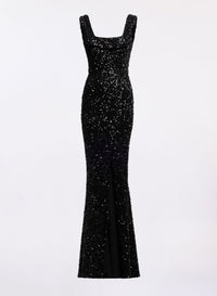 Sequin Embroidered Long Dress