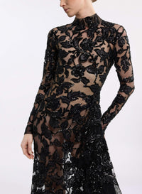 Sequin Embroidered Tulle Dress