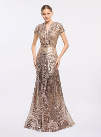 Sequin Embroidered Long Dress