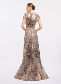 Sequin Embroidered Long Dress