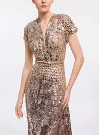 Sequin Embroidered Long Dress