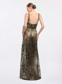 Sequin Embroidered Long Dress