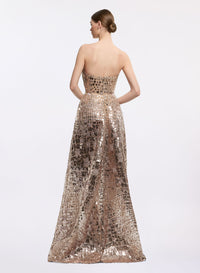 Sequin Embroidered Long Dress