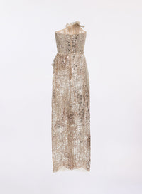 Strapless Sequin Embroidered Dress