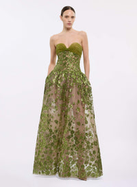 Strapless Midi Gown