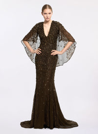 Bead Embroidered Long Dress