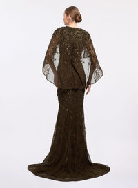 Bead Embroidered Long Dress