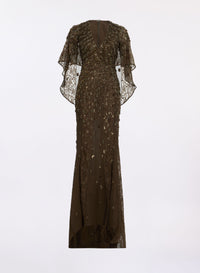 Bead Embroidered Long Dress