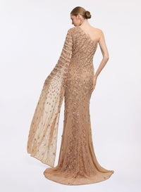 Bead Embroidered Long Dress