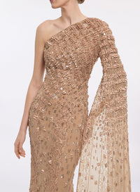 Bead Embroidered Long Dress