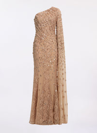 Bead Embroidered Long Dress