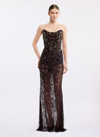 Bead Embroidered Long Dress