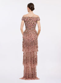 Bead Embroidered Long Dress