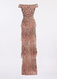 Bead Embroidered Long Dress