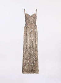 Bead Embroidered Long Dress