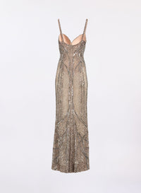 Bead Embroidered Long Dress