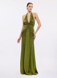 Bead Embroidered Long Dress