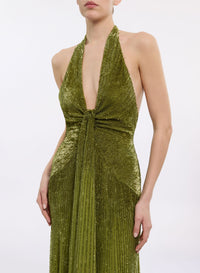 Bead Embroidered Long Dress