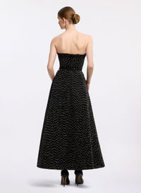 Strapless Tweed Midi Dress