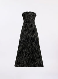 Strapless Tweed Midi Dress