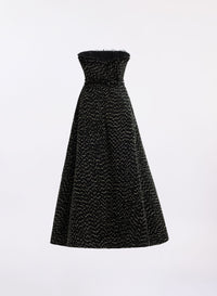 Strapless Tweed Midi Dress