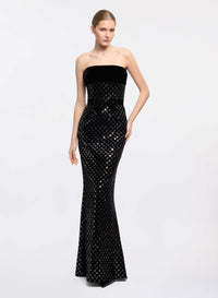 Embroidered Velvet Dress