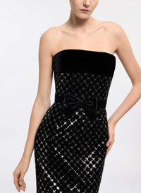 Embroidered Velvet Dress