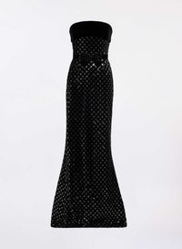 Embroidered Velvet Dress
