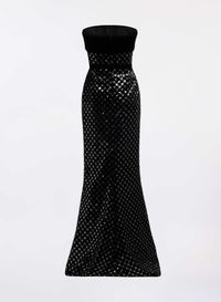 Embroidered Velvet Dress
