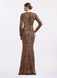 Sequin Embroidered Long Dress
