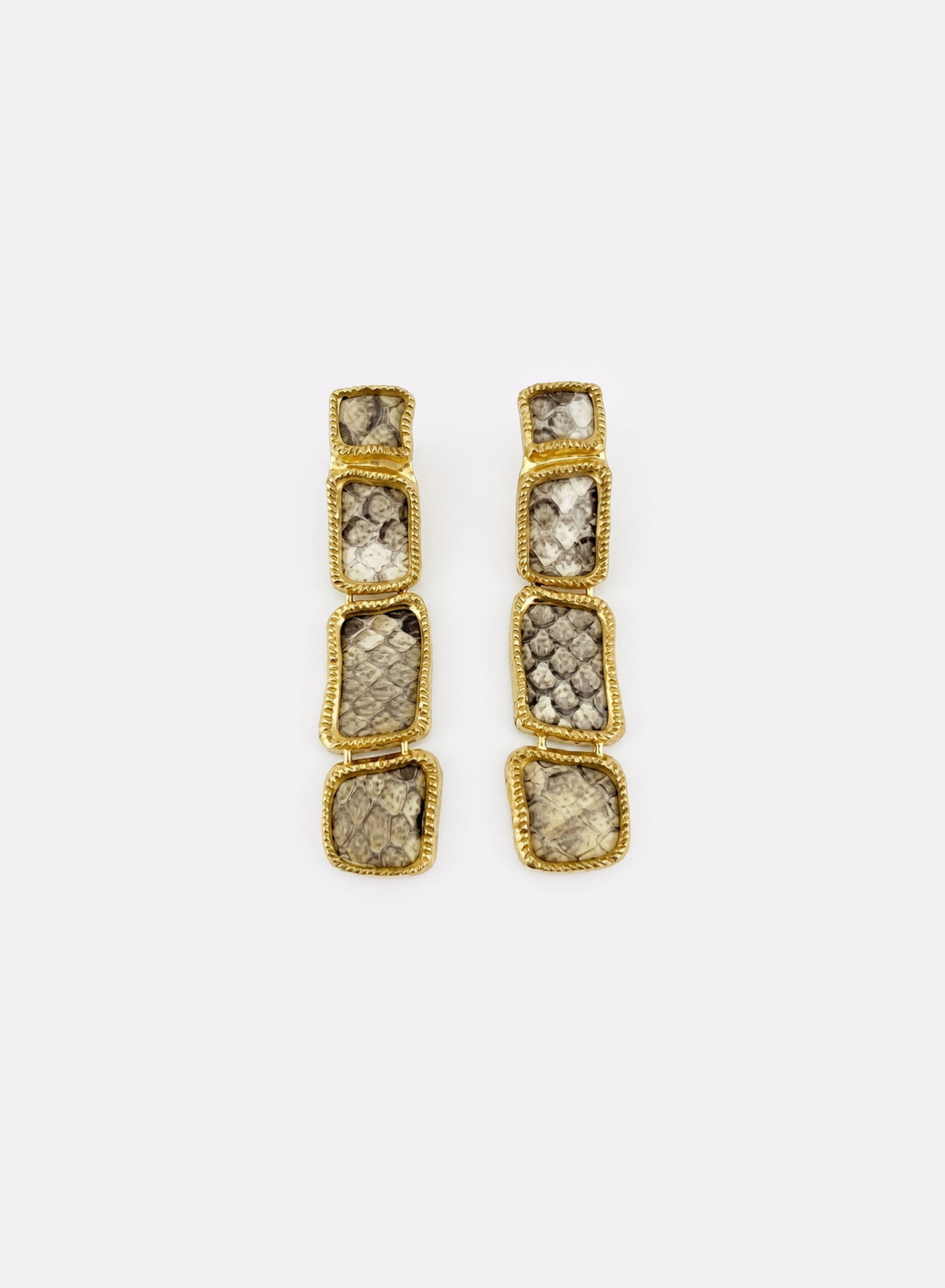 Gold Metallic Python Earring – ELIE SAAB