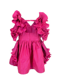 Pleated-Ruffle Taffeta Gown