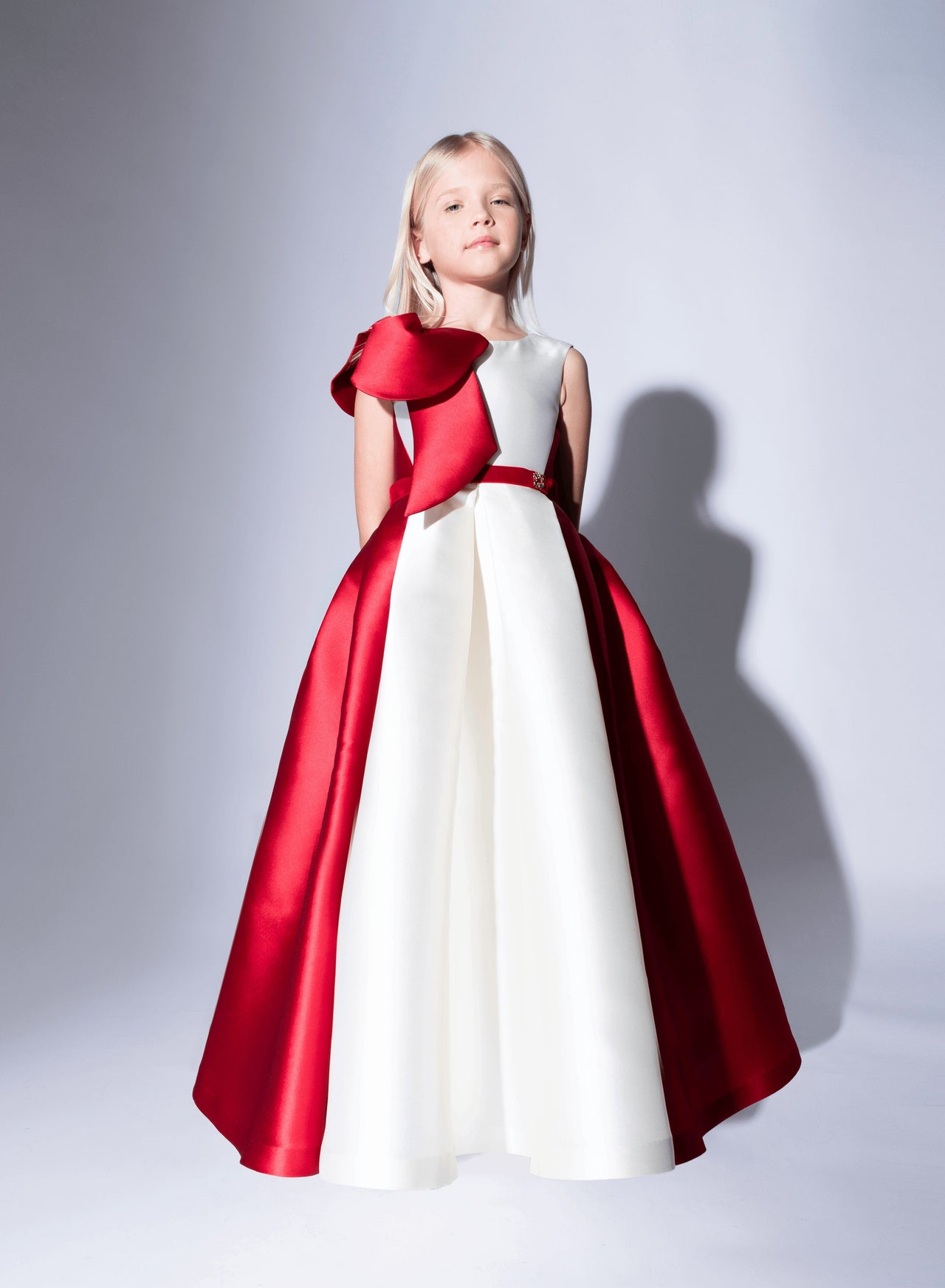 open lace back dress Bicolor Mikado Gown